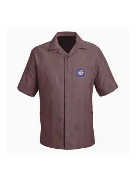 Brown Janitorial Uniform Shirt Logo Customized